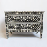Maaya Bone Inlay Chest Sideboard Black and White